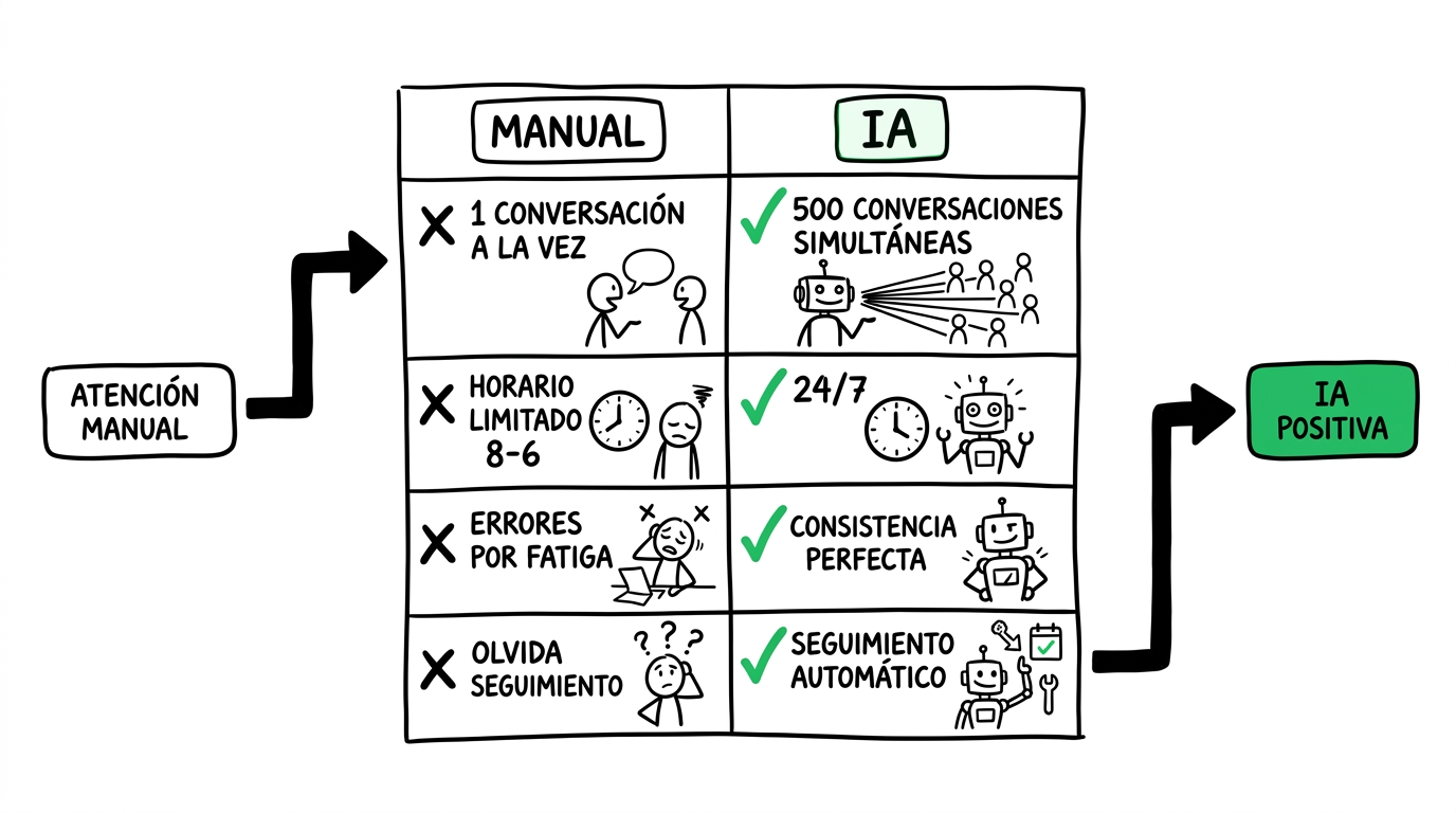 Empleado IA vs atención manual en operaciones